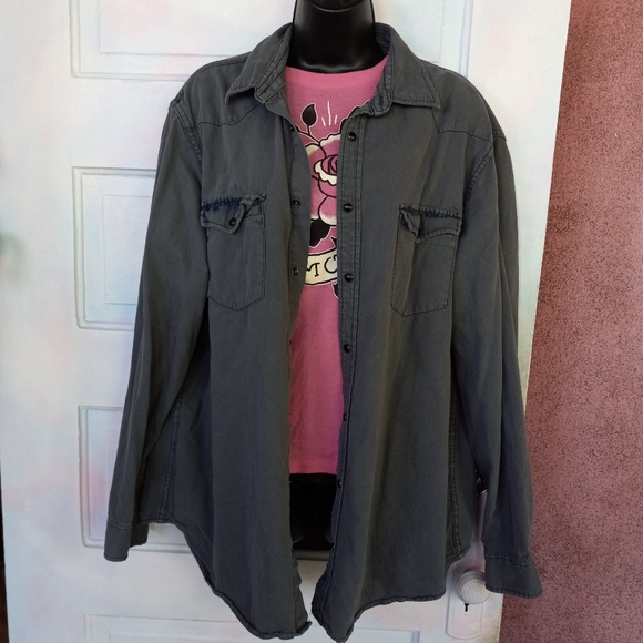 Illuminati custom RAGE ooak XL men's shacket! Hand-stitched! - Picture 2 of 4